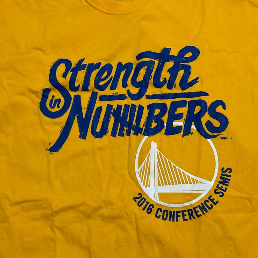 Jerzees Golden State Warriors T Shirt Yellow Blue